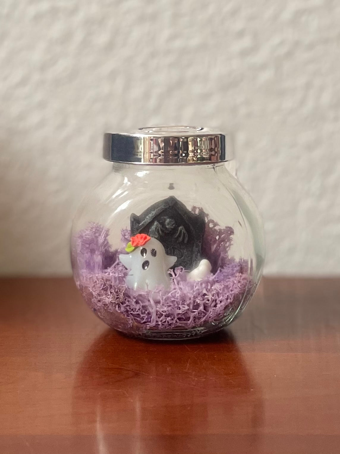 Ghost Friend with Bone Pile Display Jar