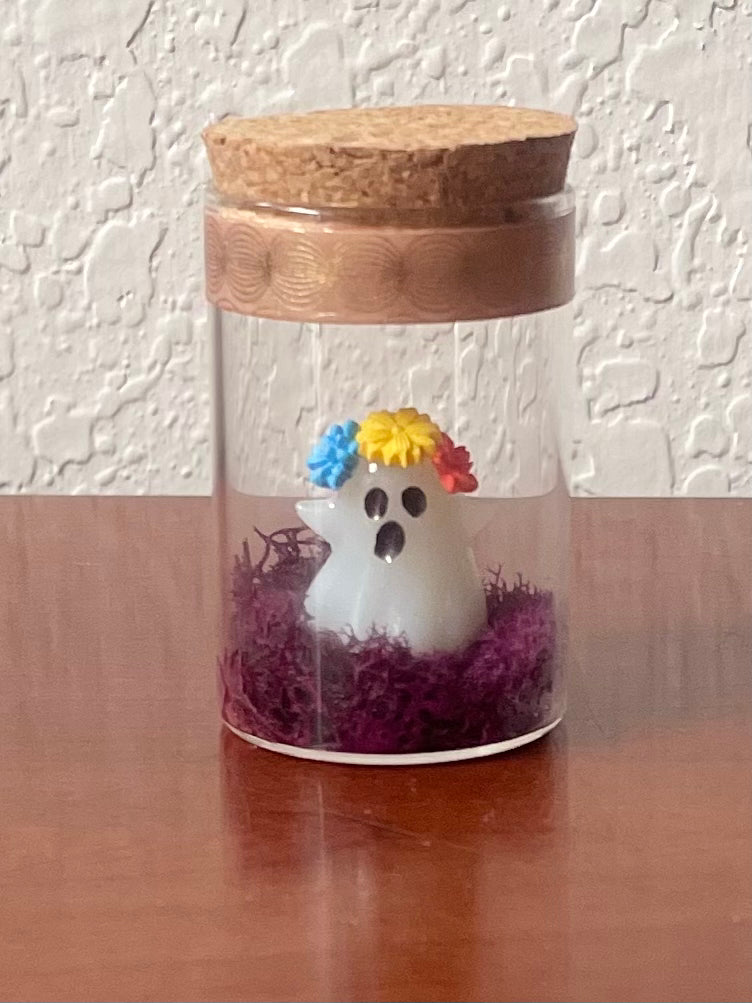 Flower Crown Ghost Friend Display Jar