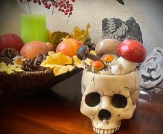 Cracked Skull Mushroom Planter