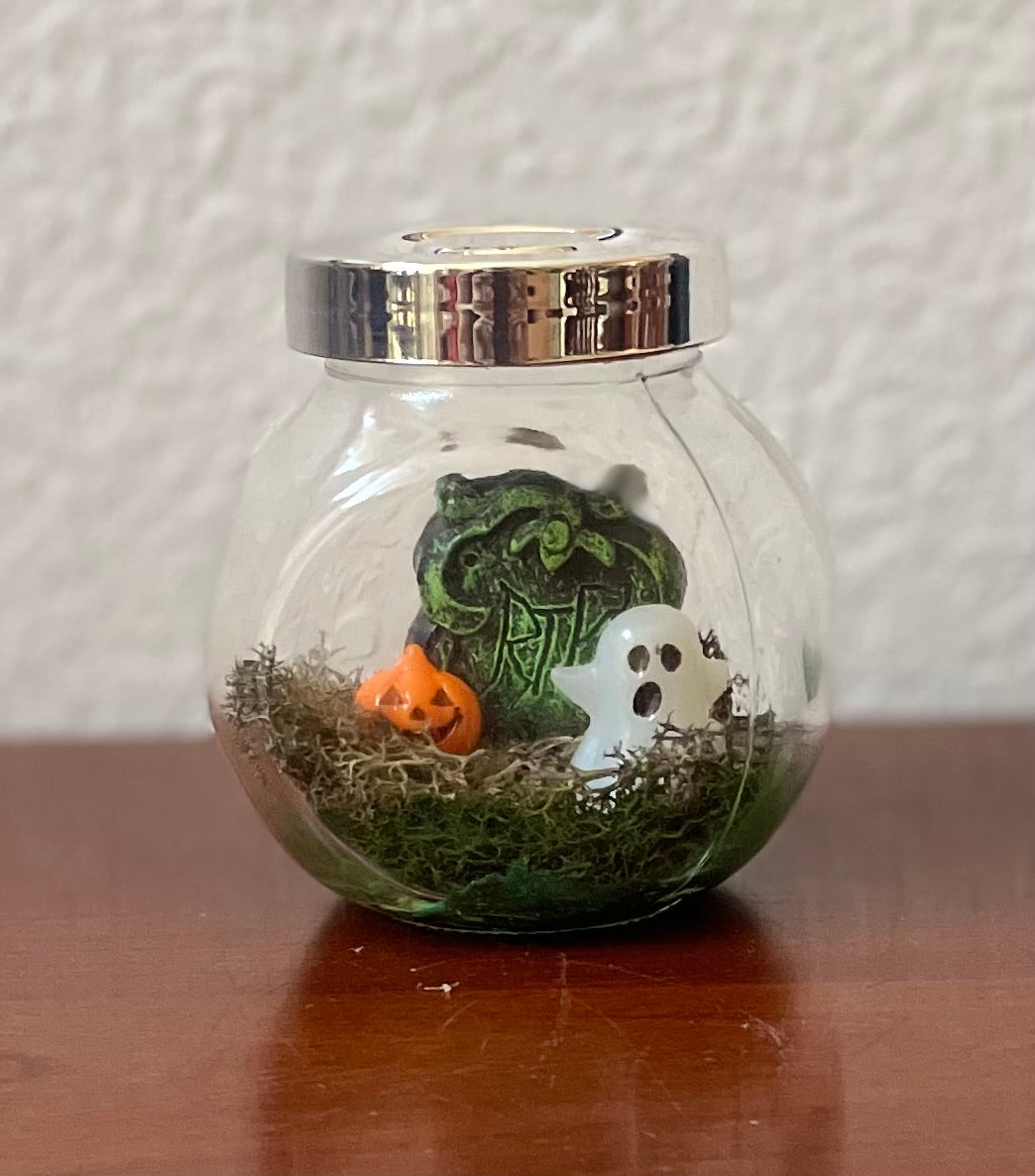 Ghost Friend in the Graveyard Display Jar